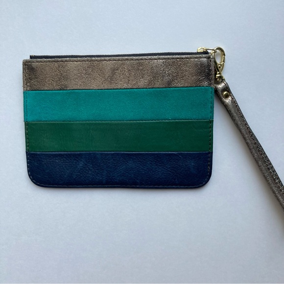 Fossil Leather Multi Colored Striped Wristlet - Picture 2 of 7